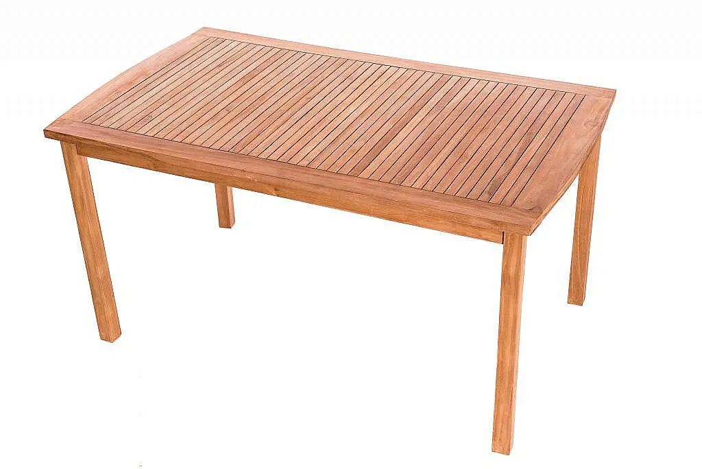 DEOKORK Zahradní pevný stůl obdelník HARMONY 150x90 cm (teak) - 2.jakost