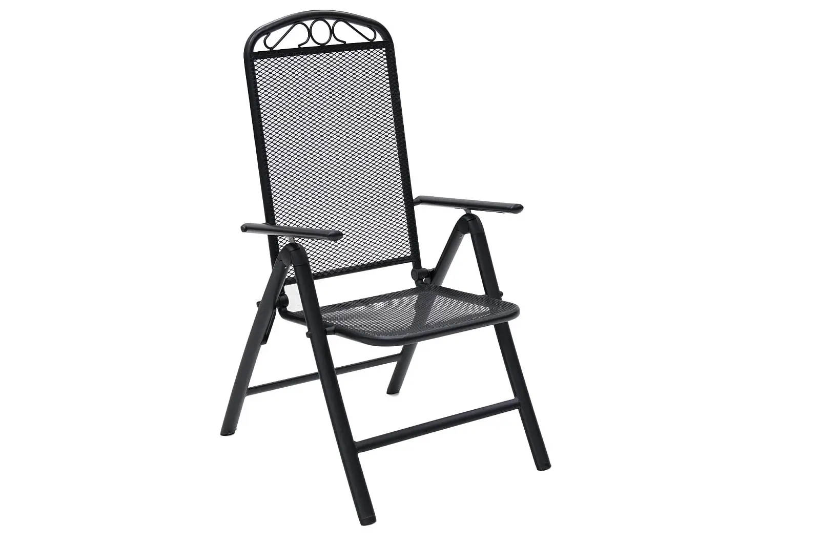 DEOKORK Kovové křeslo polohovatelné GREY (černá)