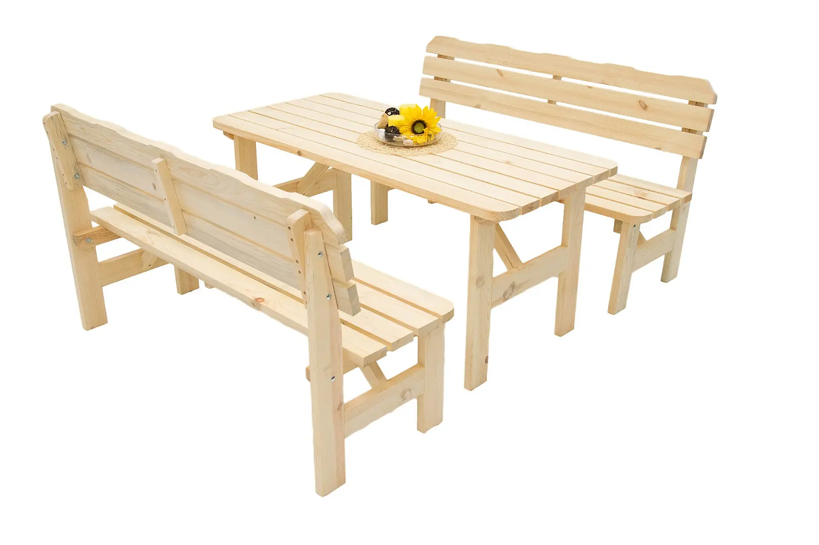 DEOKORK Masivní dřevěná zahradní sestava z borovice 1+2 dřevo 32 mm (180 cm)