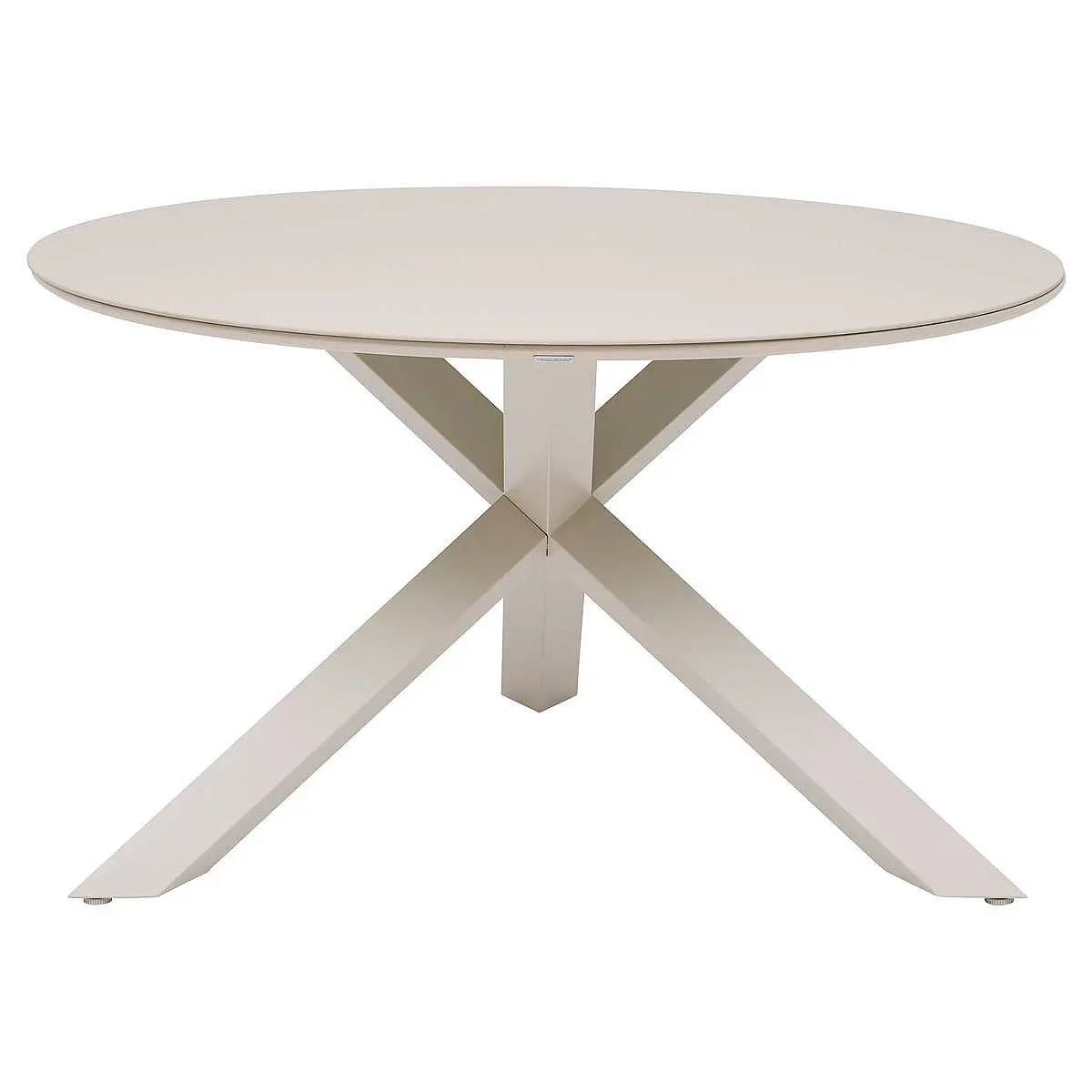Hliníkový jídelní stůl ORIENT ø 130 cm (ivory)