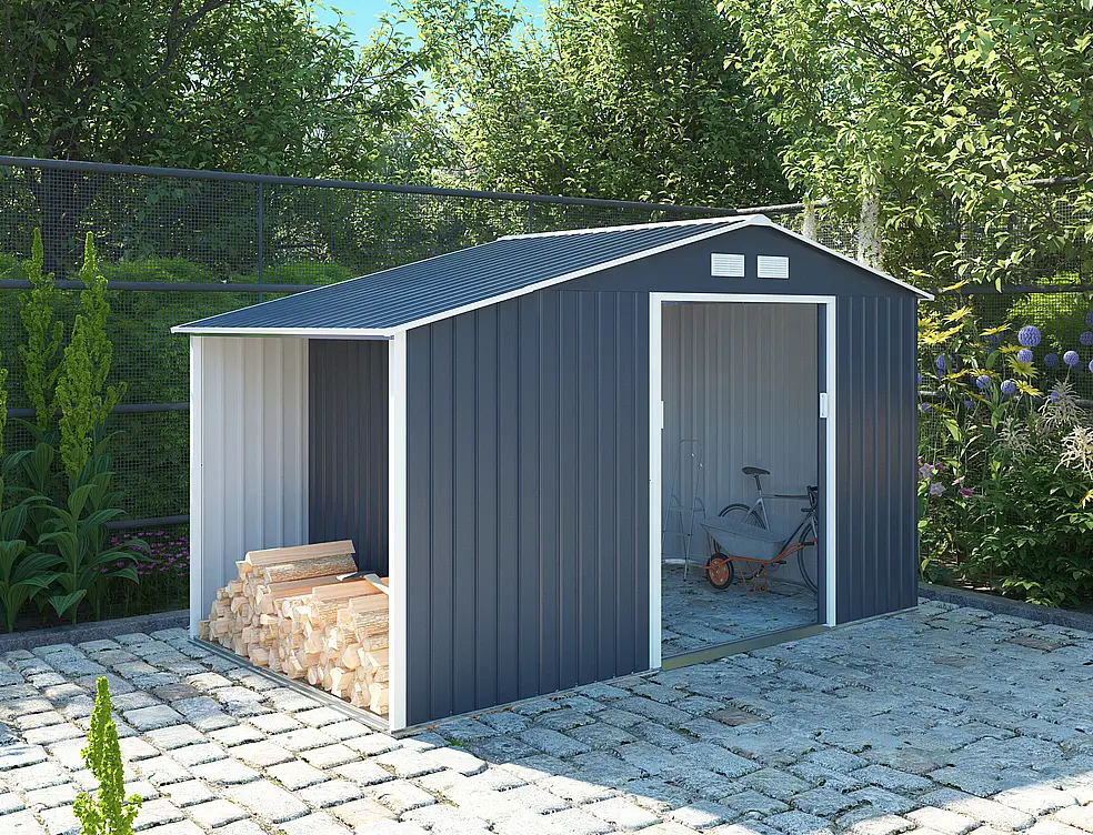 Zahradní domek plocha 278 x 127 cm (šedá)