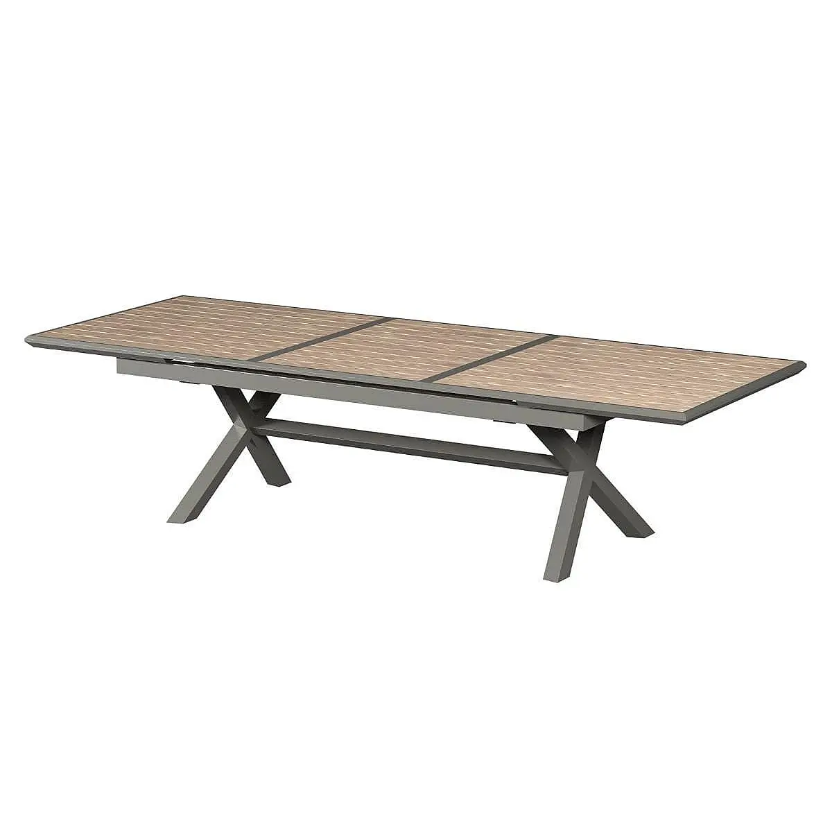 DEOKORK Hliníkový stůl BERGAMO 250/330 cm (šedo-hnědý/medová)