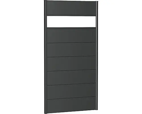 Biohort Zástěna na ochranu soukromí BIOHORT s akrylovým panelem - výška 182 cm (tmavě šedá metalíza) 180 × 182 × 4,4 cm