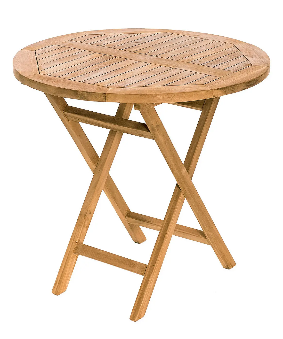 DEOKORK Zahradní skládací stůl IVORY ⌀ 80 cm (teak)