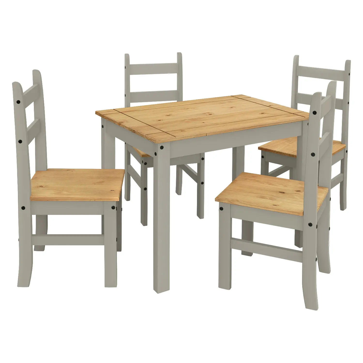 Idea Stůl 100 × 65 + 4 židle CORONA 3 vosk/šedá