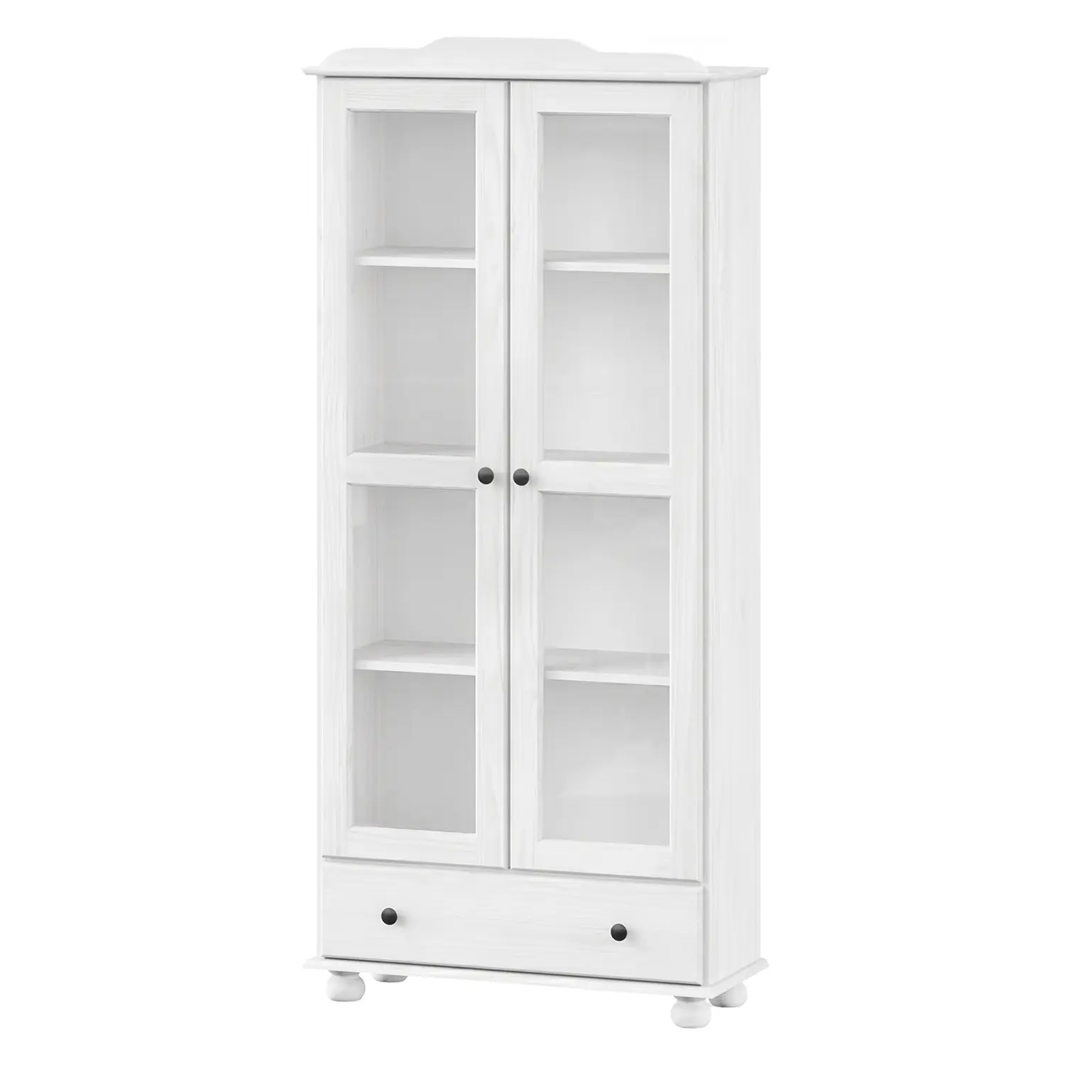 Vitrína 8050BK bílý lak, kovové úchytky