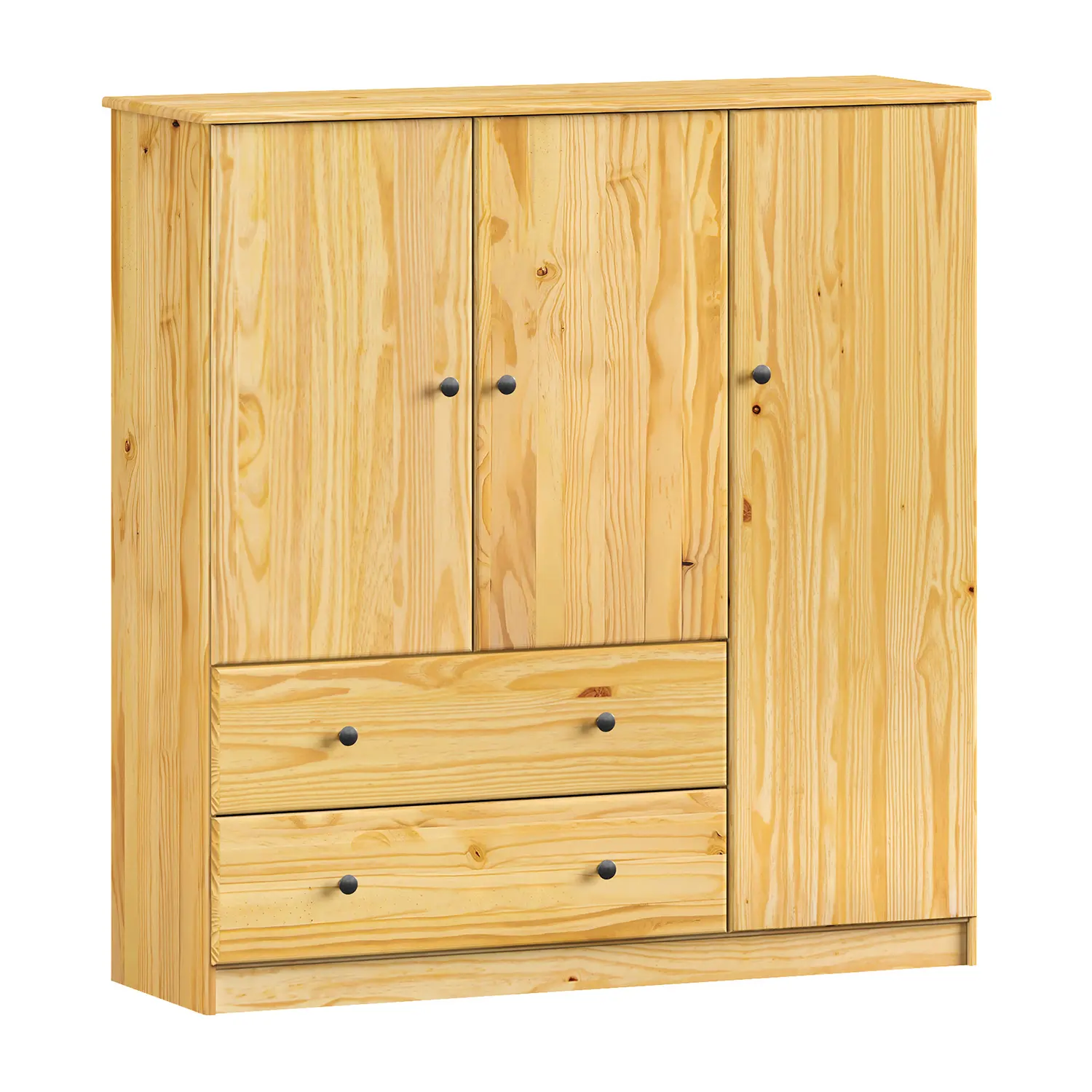 Prádelník 3 dveře + 2 zásuvky, kovové úchytky