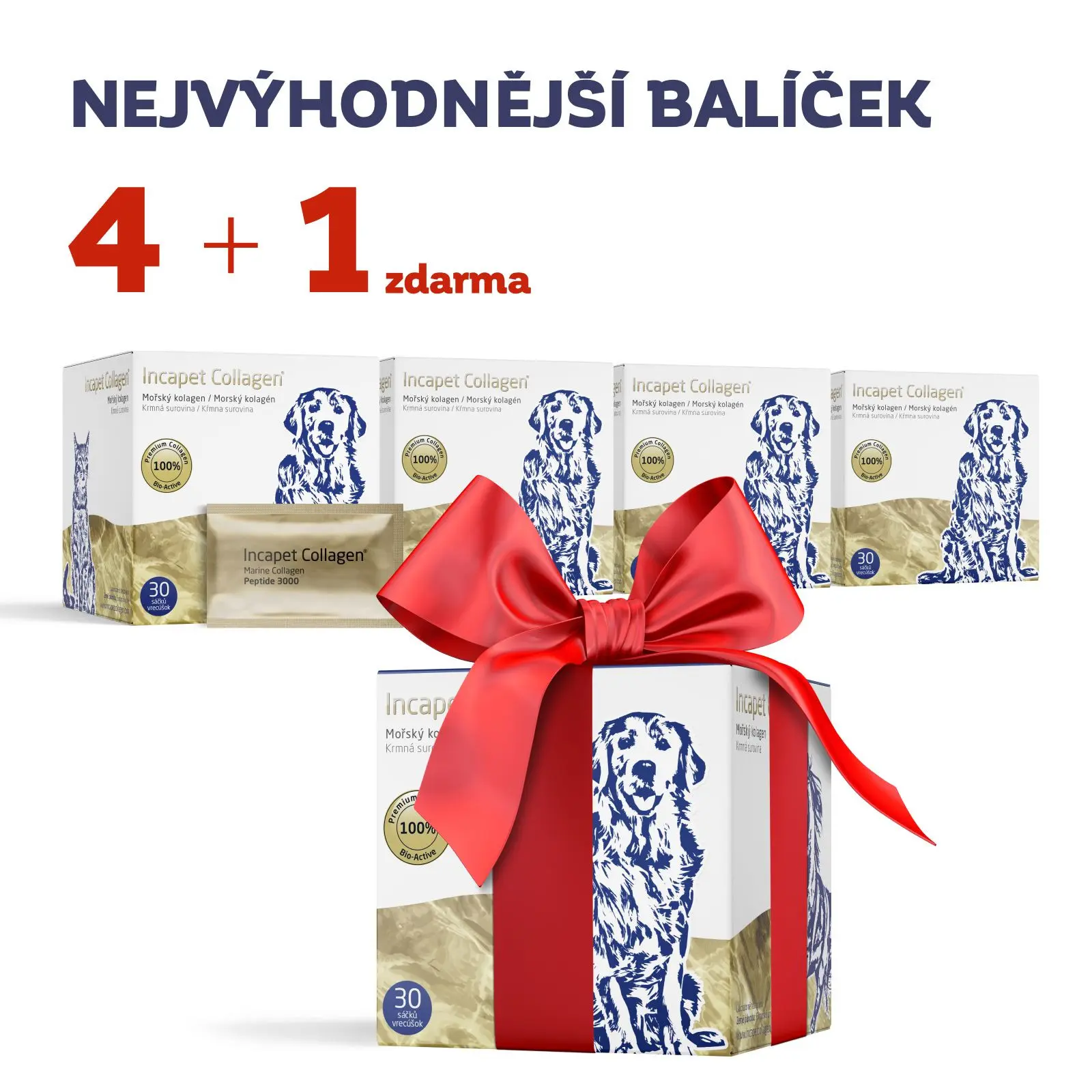 Inca Collagen Nejvýhodnější balíček Incapet Collagen 4+1