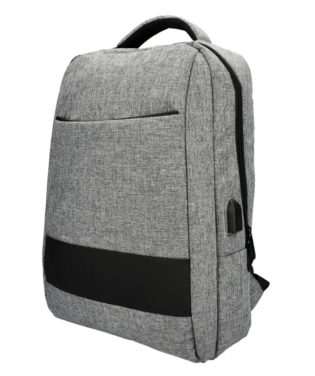 Šedý batoh pro notebook 15,6 palce, USB, UNI