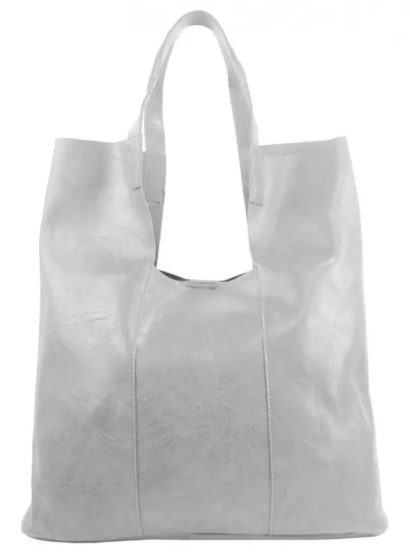 Velká světle šedá shopper dámská kabelka s crossbody uvnitř