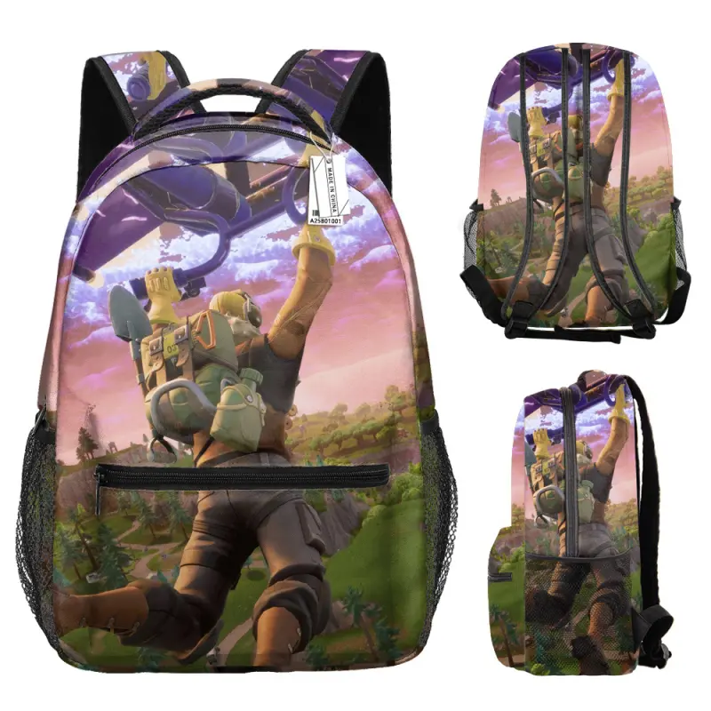 Made in China Dětský / studentský batoh s potiskem celého obvodu motiv Fortnite