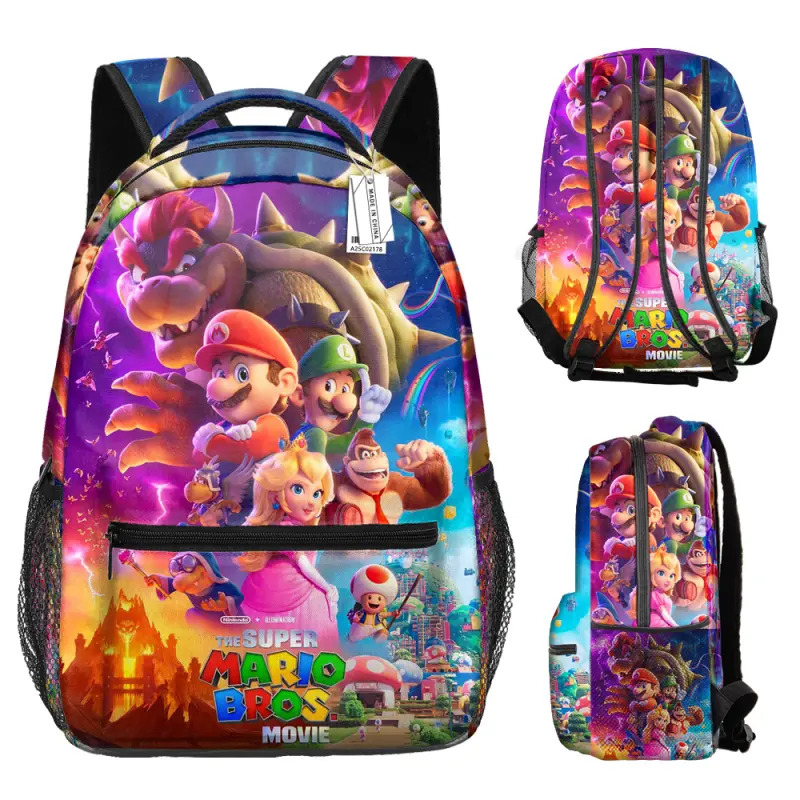 Made in China Dětský / studentský batoh s potiskem celého obvodu motiv Mario Bros