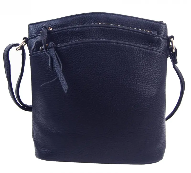 INT. COMPANY Tmavě modrá dámská crossbody kabelka se zlatými doplňky