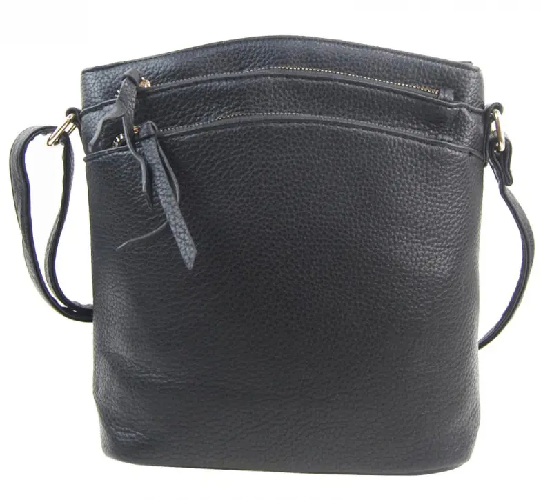 Tmavě šedá dámská crossbody kabelka se zlatými doplňky