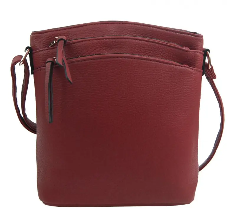 INT. COMPANY Červená dámská crossbody kabelka se zlatými doplňky
