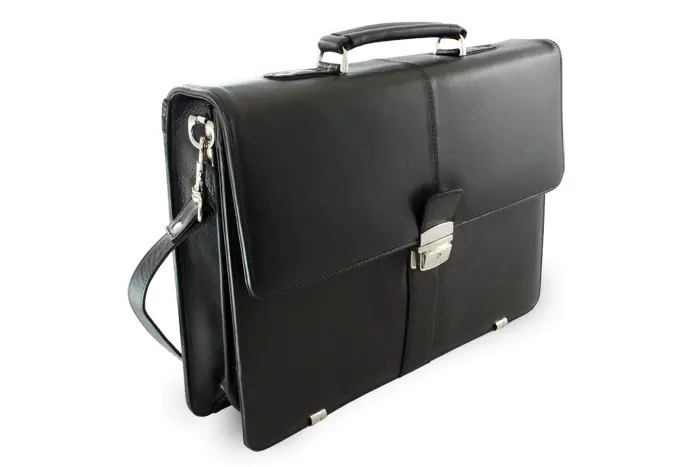 Černá kožená aktovka s přihrádkou pro notebook 112-5056-60