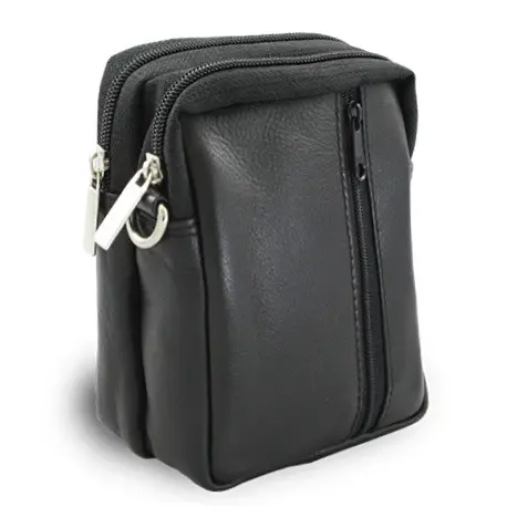 Černá kožená dokladová crossbody etue 611-6207-60