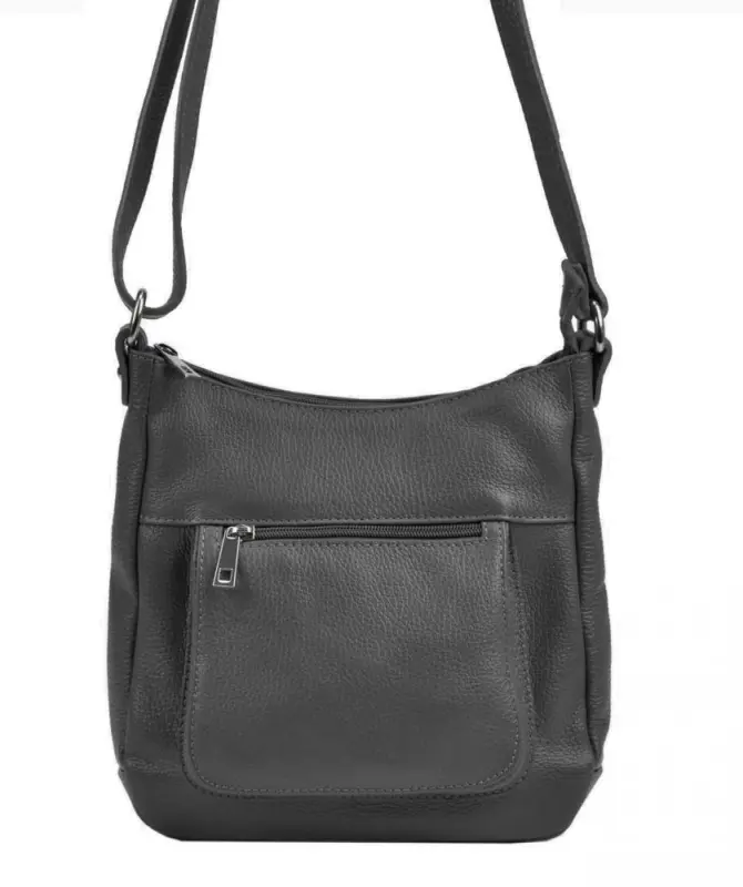 Kožená crossbody dámská kabelka Patrizia Piu 01-039-BL tmavě šedá