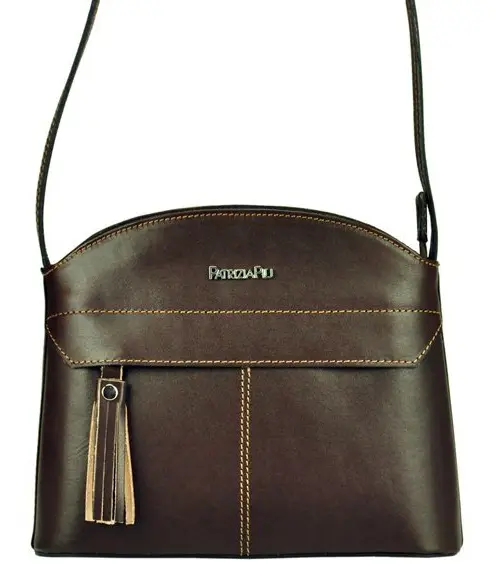 Kožená crossbody dámská kabelka Patrizia Piu kávová hnědá