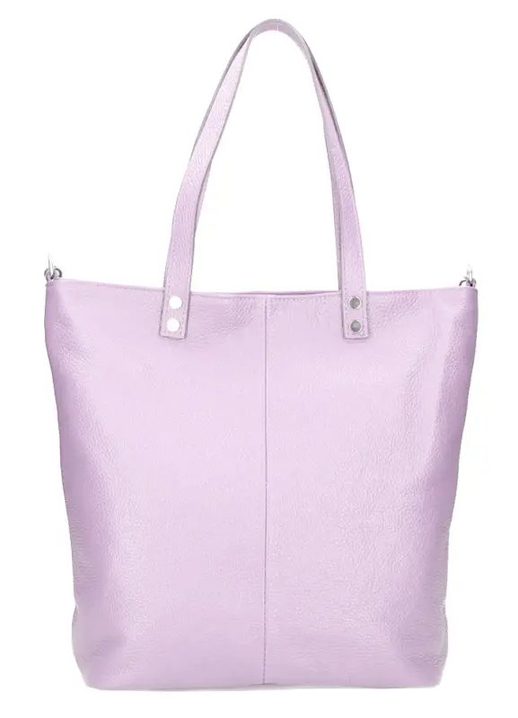 Kožená velká dámská shopper kabelka Juliette fialová