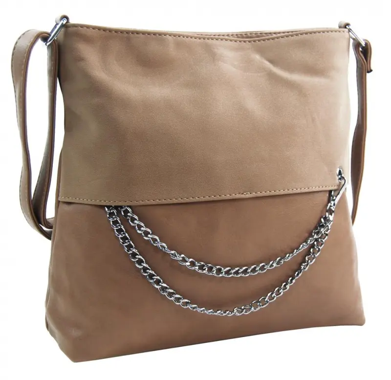Dámská crossbody kabelka se řetízkem NH8146 meruňkově hnědá