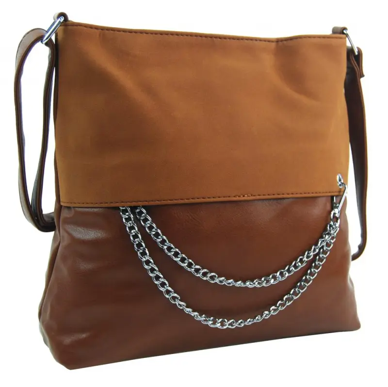 ROSY BAG Dámská crossbody kabelka se řetízkem NH8146 hnědá