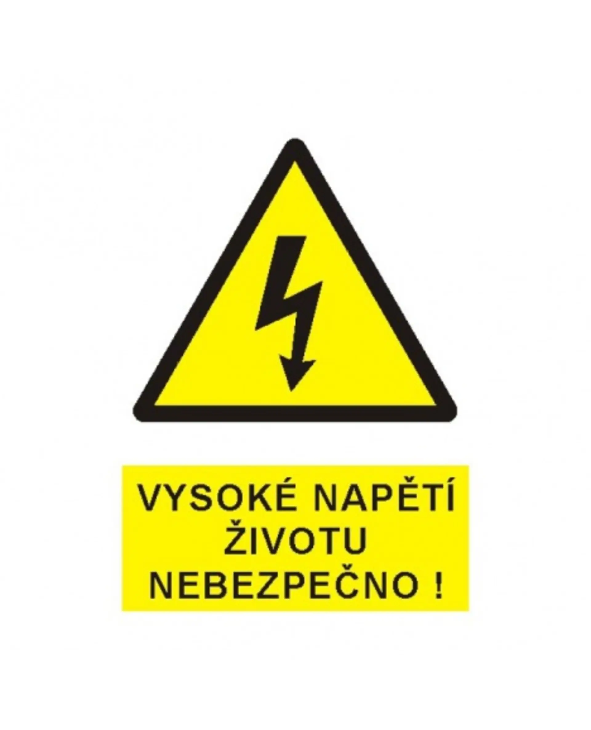 Bezpečnostní značky 0103 Vysoké napětí životu nebezpečno! A4 plast