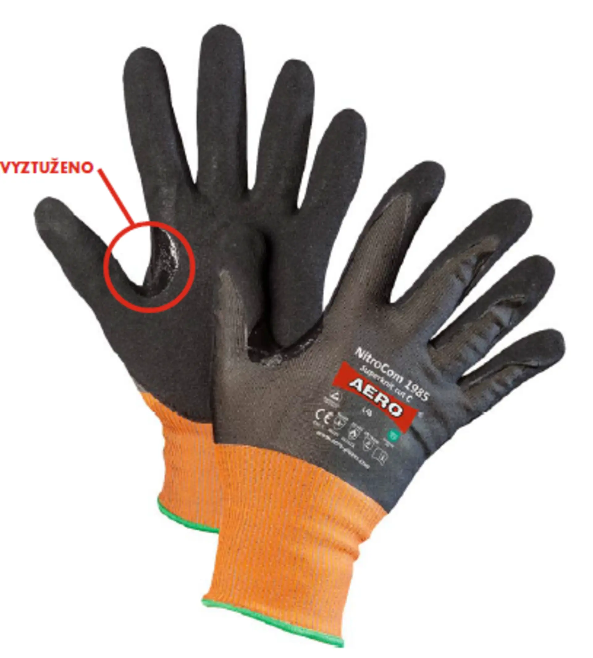AERO NITROCOM 1985 SUPERKNIT CUT C nitril Rukavice povrstvené 6 S
