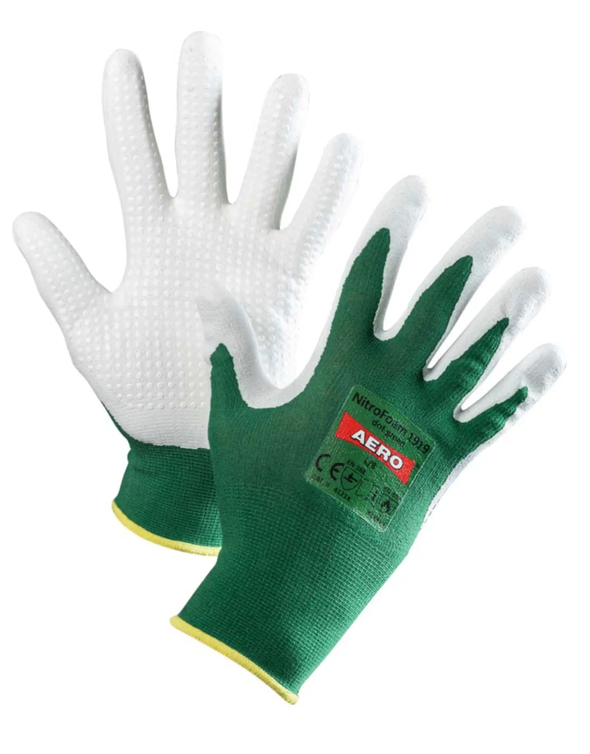 AERO NitroFoam Dot 1919 nitril PVC terčíky Rukavice povrstvené