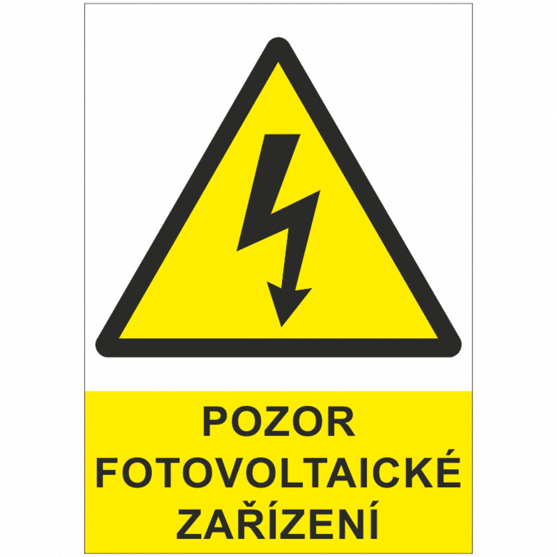 Bezpečnostní značky Pozor fotovoltaické zařízení samolepka A5