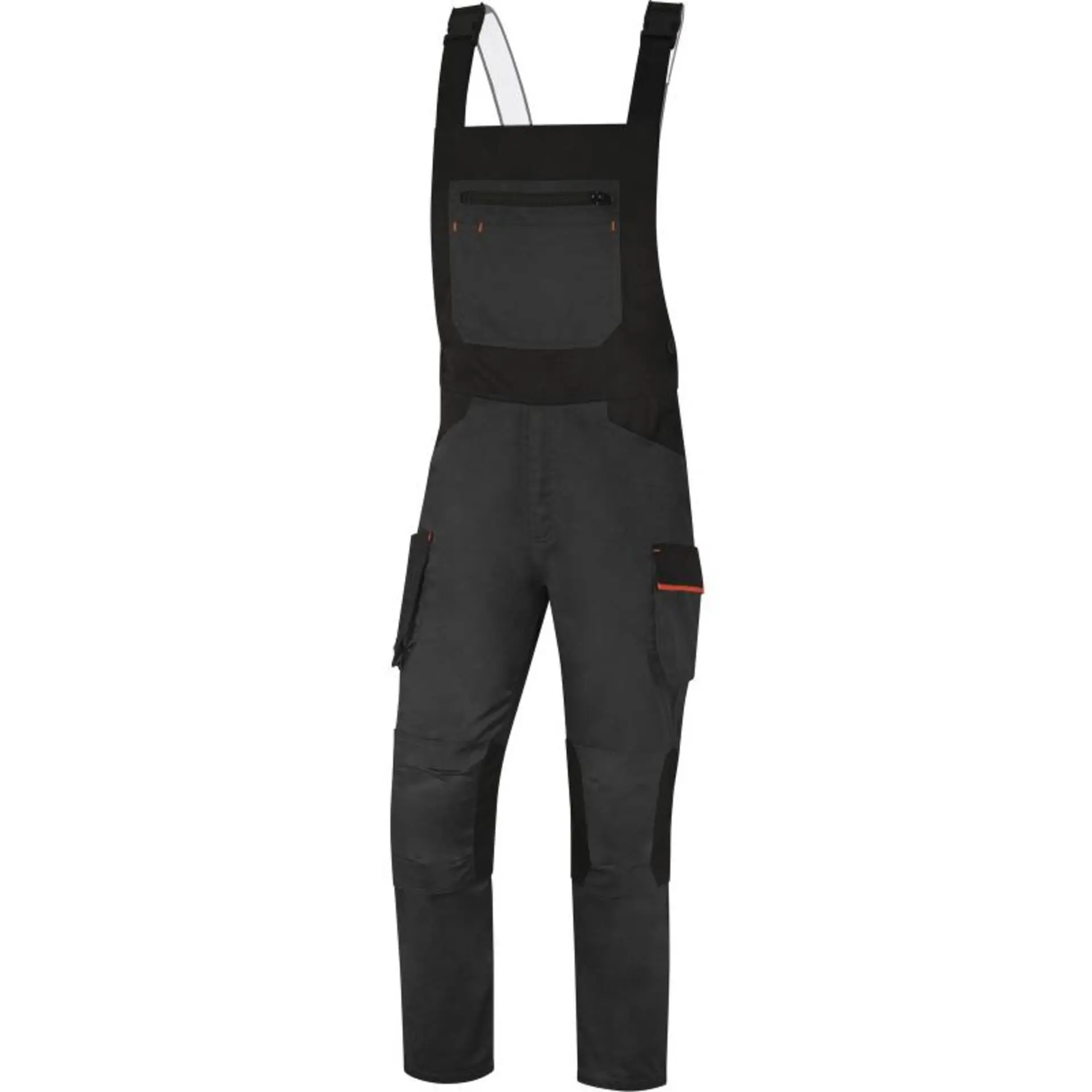 DeltaPlus M2SA3STR Kalhoty pracovní s laclem šedá/oranžová
