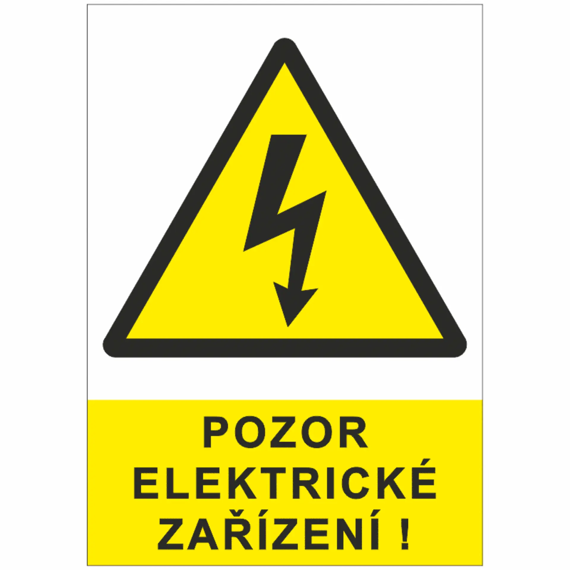 Bezpečnostní značky Pozor elektrické zařízení A5 samolepka
