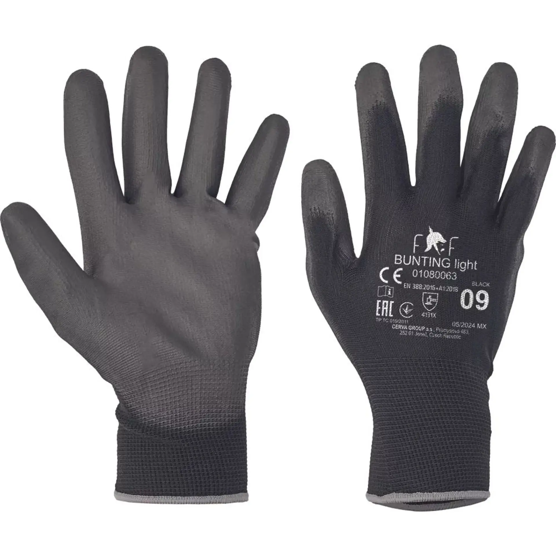 Fridrich&Fridrich FF HS-04-003 polyuretan Rukavice povrstvené 9 černé