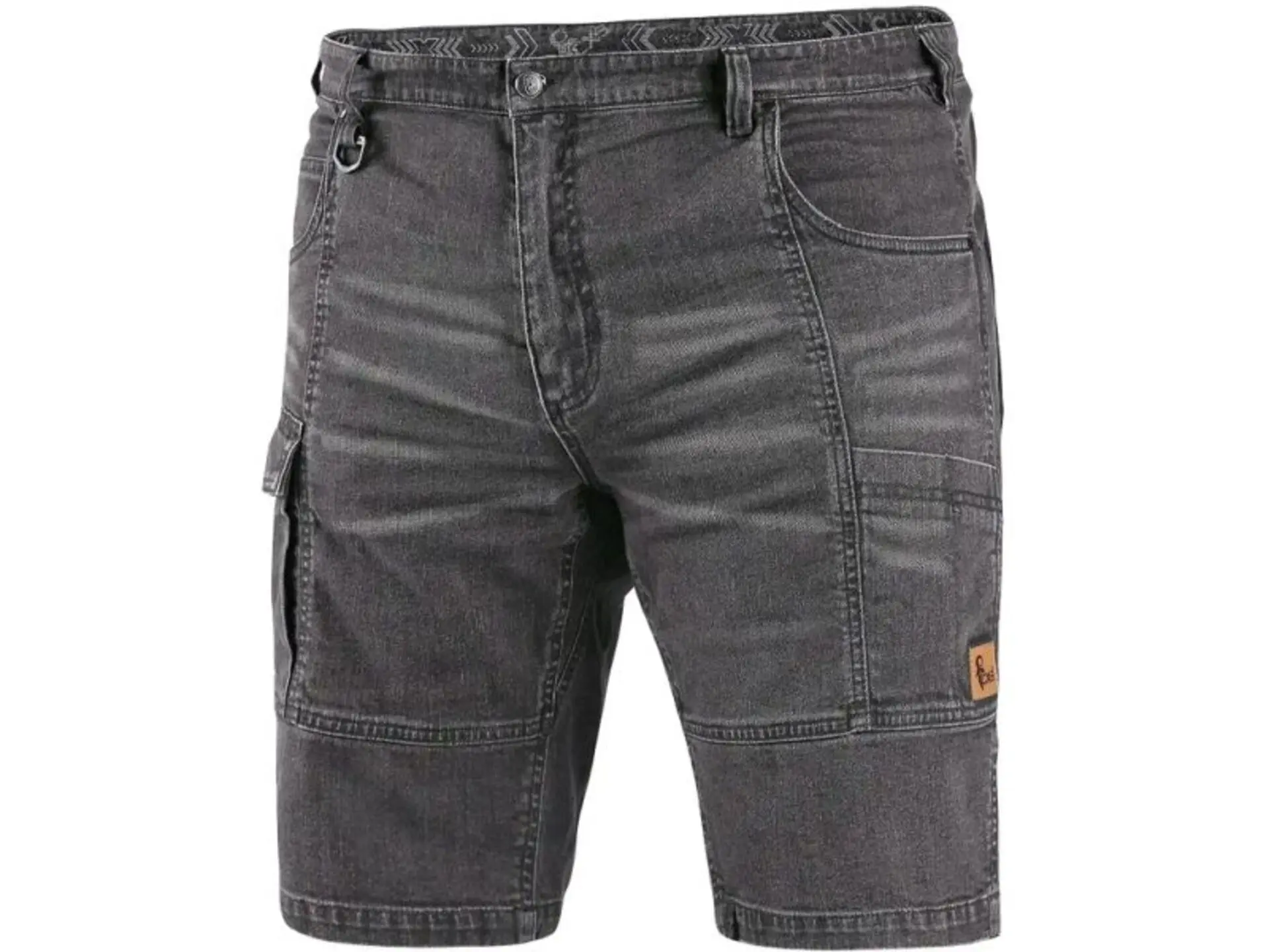 Cerva 145004071046 Kraťasy jeans CXS MURET pánské Šedo-černá 48