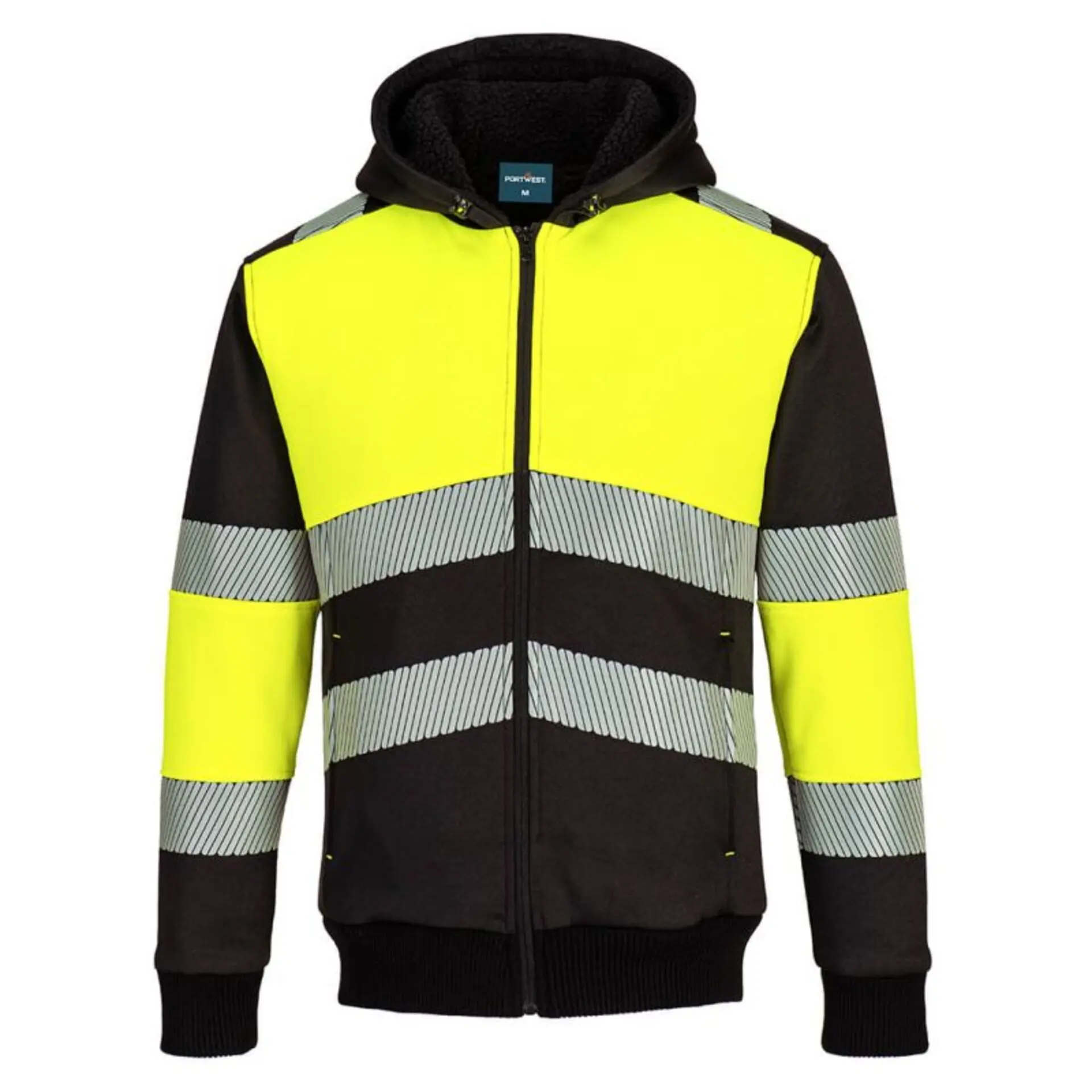 PORTWEST Zimní mikina PW3 na zip třídy 1 žlutá-černá 62-2XL
