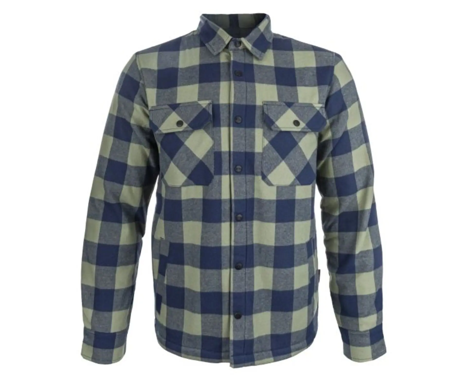 BENNON PIPPO khaki/blue dlouhý rukáv flanelová Košile zateplená