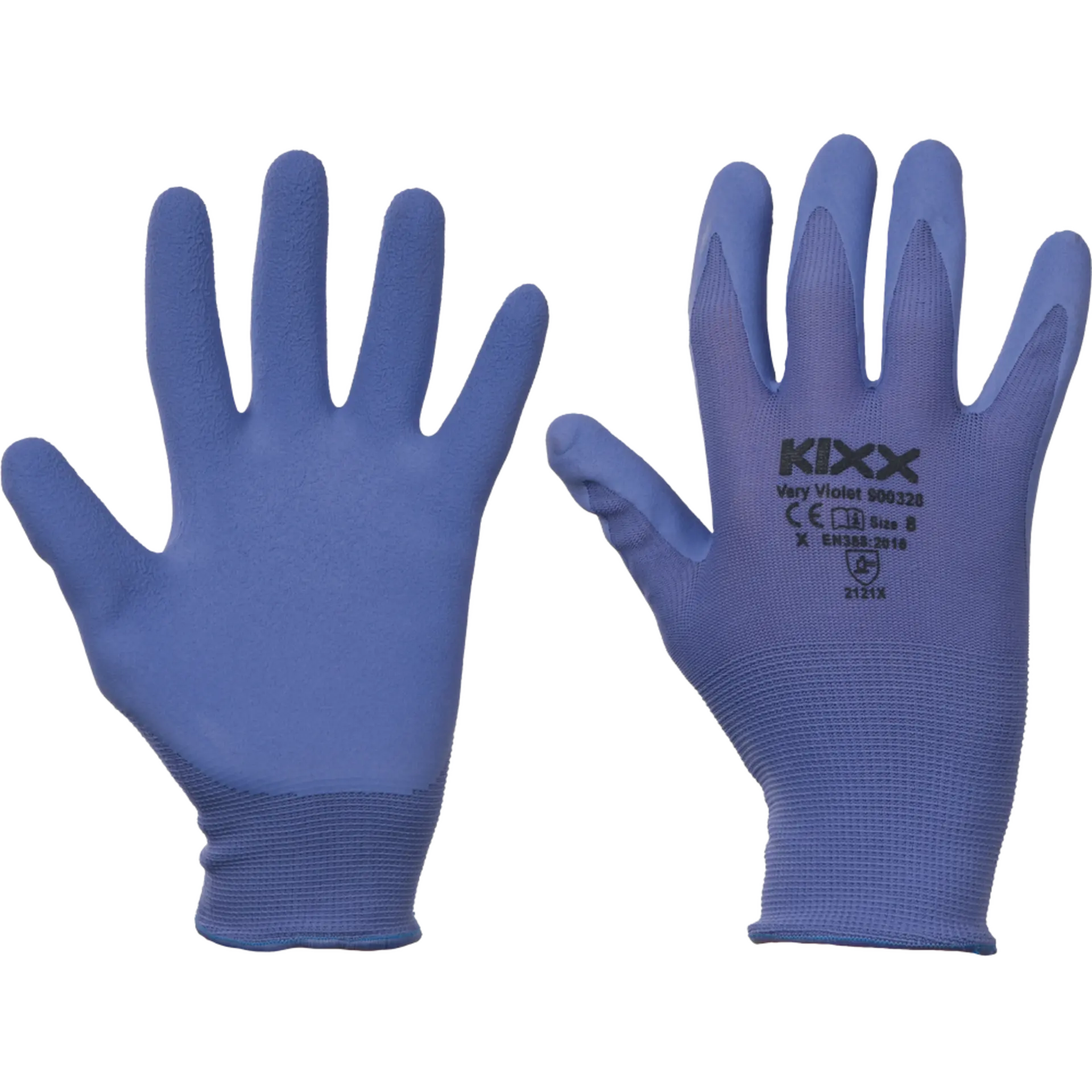 Cerva KIXX VERY VIOLET latex Rukavice povrstvené 8