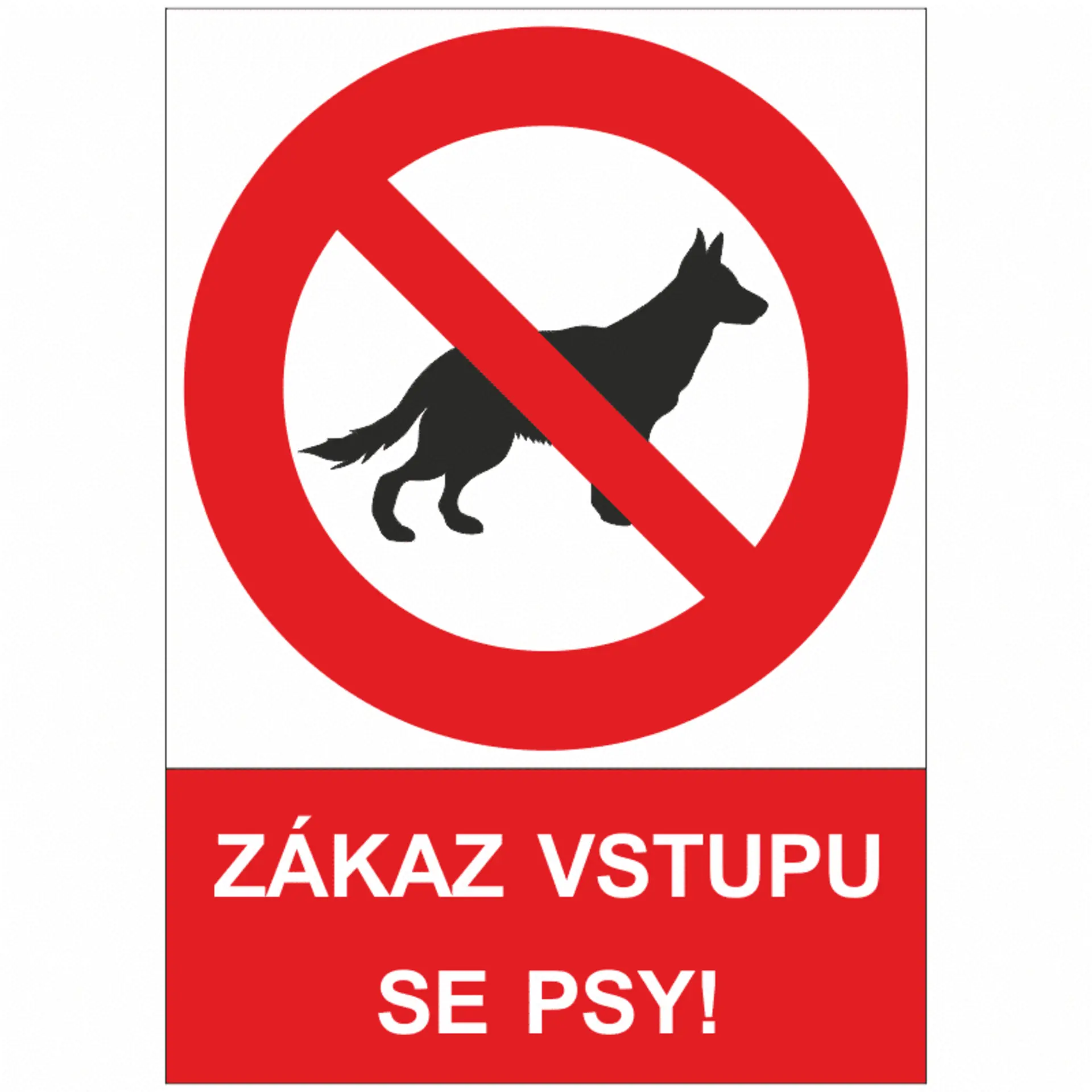 Bezpečnostní značky ztc005 Zákaz vstupu se psy! A4