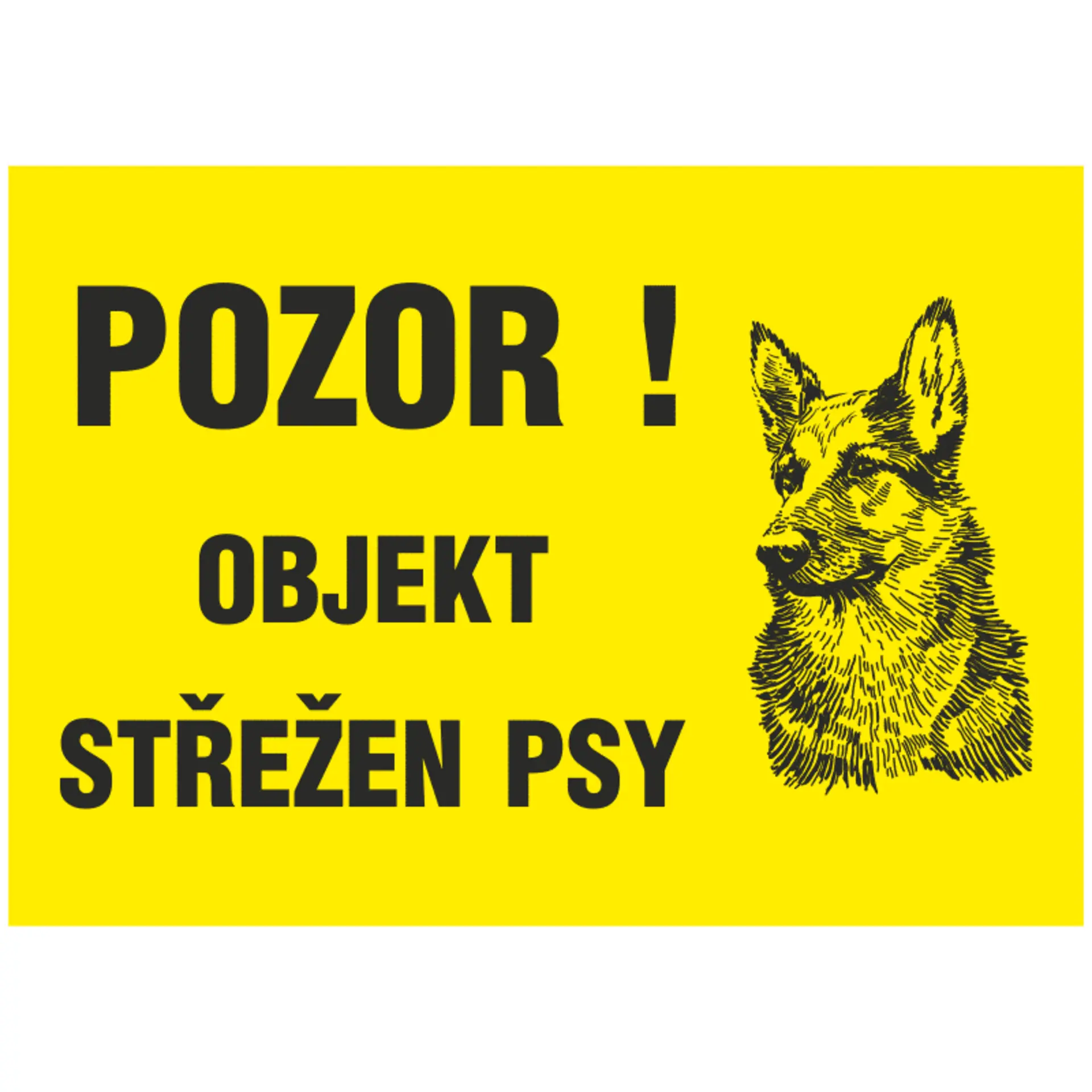 Bezpečnostní značky ZTZ002 Pozor!Objekt střežen psy A4 plast plast