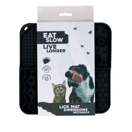 Eat Slow Live Longer lízací podložka Dimensions Rectangle šedá