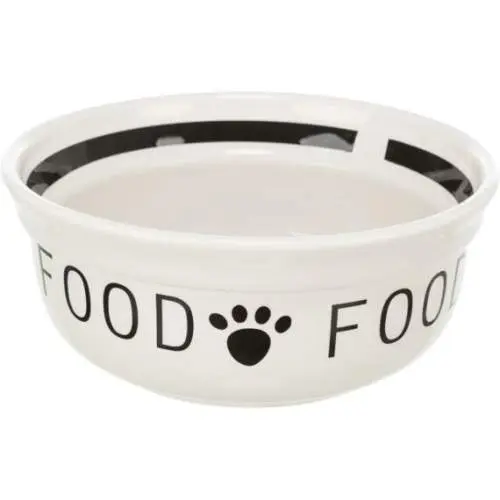 Keramická miska FOOD, bílá/černá, 0.6l/15cm