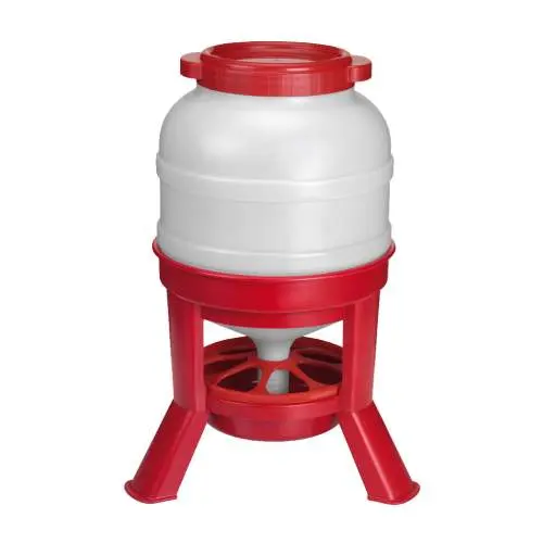GAUN krmítko pro drůbež s nohami – červené, 30 l