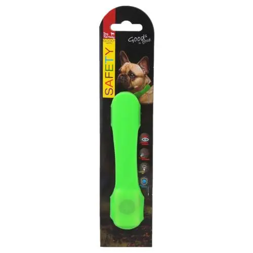 Návlek Dog Fantasy LED svítící zelený