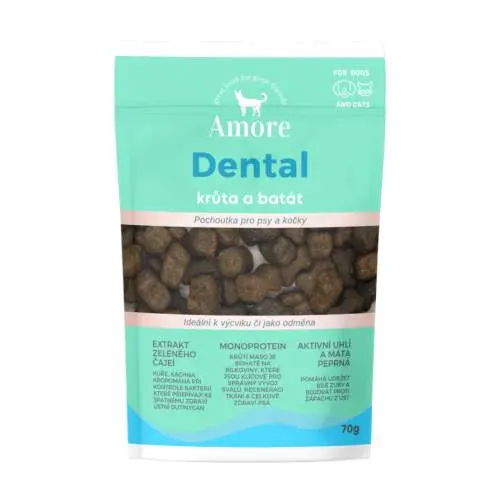 Amore Dental - pamlsky pro psy a kočky, 70g+30% zdarma