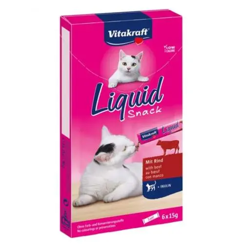 Vitakraft Cat Liquid-Snack Hovězí a Inulin