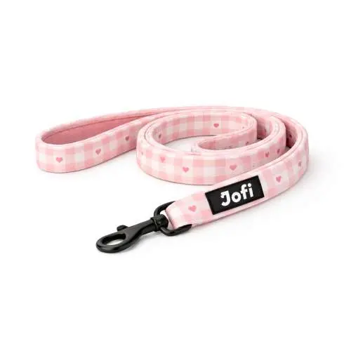 Jofi vodítko pro psy Pink Hearts, S, 1,5x152cm