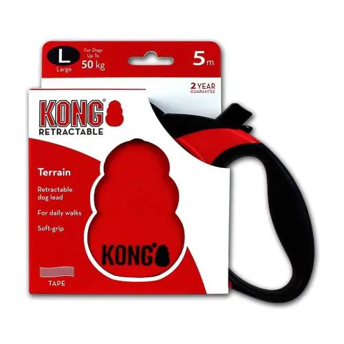 KONG Retractable Leash - Terrain Red L