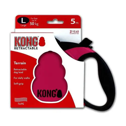KONG Retractable Leash - Terrain Pink L