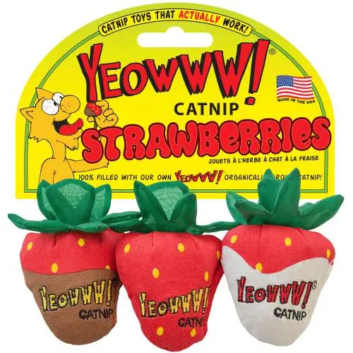 Hračka pro kočky - Yeowww! Strawberry 3-pack