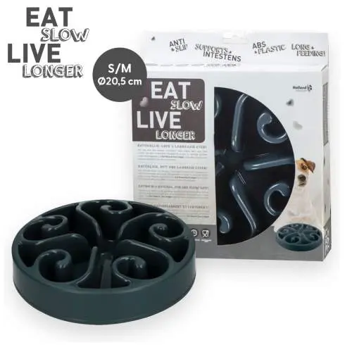 Misky, fontány & láhve pro psy - Eat Slow Live Longer Original Grey S